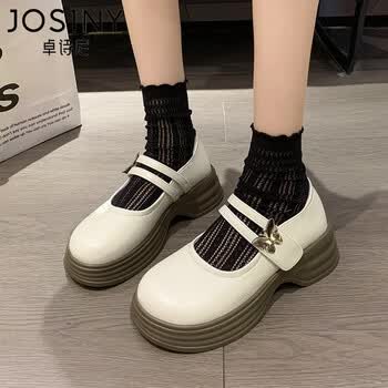 卓诗尼日系jk小皮鞋女学院风圆头平底玛丽珍鞋女配裙子学生乐福鞋单鞋
