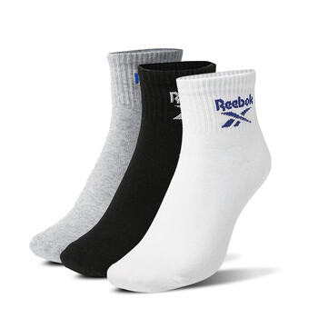 锐步(reebok)男士袜子男夏季短筒袜纯色休闲运动篮球袜浅口船袜男三双
