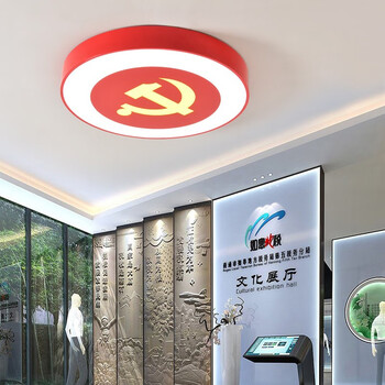 【可开票发顺丰】timewall党徽吸顶灯党员活动室发光五角星灯党史馆
