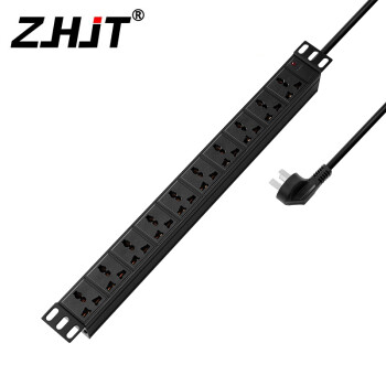 ZHJT PDU电源 ZG1010 机房机柜电源插座 10A输入10A输出 10位10A多用孔