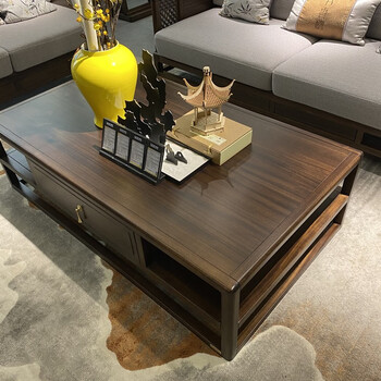 新中式实木沙发组合禅意轻奢客厅小户型布艺中国风乌金木家具乌金檀木