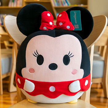 迪士尼米奇米妮抱枕靠垫女生睡觉软床上压床娃娃毛绒玩具玩偶一对西瓜