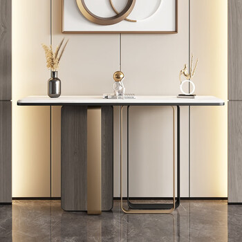 臻木言意式极简岩板进门玄关柜轻奢风现代简约门厅端景台隔断入户玄关