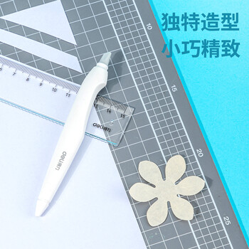 得力（deli）陶瓷DIY刻纸雕刻刀美工刀手工剪纸刻刀橡皮章学生文具纸雕模型刀具雕花笔刀130mm 白色2103