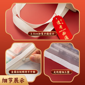 晨光（M&G）补习袋双层网纱大容量多功能手提袋美术收纳袋考研考试考公拎书袋AGW910D3 1个