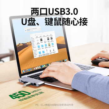 绿联Type-C直插扩展坞USB-C转HDMI转换器C口拓展坞千兆网口转接头HUB3.0分线器适用苹果华为笔记本iPad