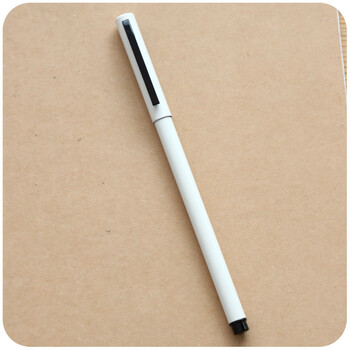 默默爱金属杆考试专用中性笔0.5mm 黑色水性笔签字笔办公用品 白色