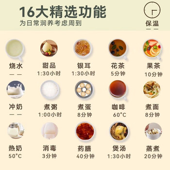 小熊养生壶 热水壶煮茶器煮茶壶电水壶电热水壶烧水壶多功能保温花茶壶 YSH-C15F1