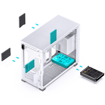 乔思伯（JONSBO）松果D31 MESH版白色 MATX机箱（双360冷排/ATX电源/Type-c Gen2 10Gbps+/垂直风道/长显卡）