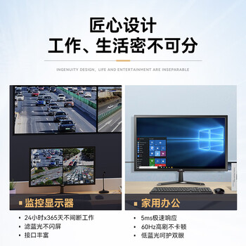 威普森（WINPSEN）19英寸显示器 LED高清监视器 家用办公工业安防监控电脑显示屏 HDMI+VGA接口 可壁挂