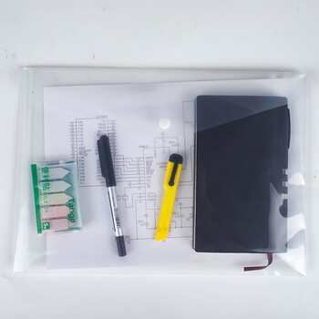 天章 （TANGO）按扣透明文件袋A4加厚50个装塑料防水档案袋公文袋资料收纳袋试卷收纳学科分类