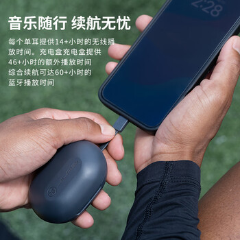 JLab JBuds Sport ANC 4 主动降噪挂耳式蓝牙耳机 游戏音乐健身跑步运动入耳式耳机 礼物 石墨黑