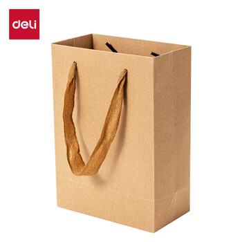 得力（deli）250g牛皮纸袋手提袋档案袋 过年礼品袋礼物包装袋生日礼物伴手礼送礼品袋子 LQ709