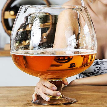 物萃啤酒杯大号 英雄杯特大号大容量巨大超大巨型酒杯高脚杯玻璃杯