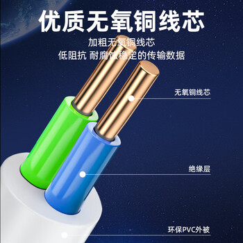 祥来鑫 成品电话线2芯单股4P2C电话语音跳线室内听筒延长线白色圆线带水晶头3米 XLX-WA4DA4
