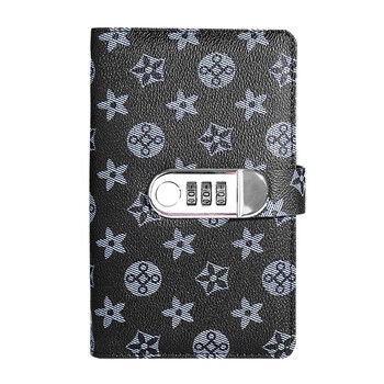 递乐 现金存钱本密码锁收纳袋大容量理财手账防水收纳册收藏册存钱夹皮革纸币存钱袋50页 70895黑色