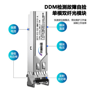 京普联盛 SFP百兆光模块 100M/155M速率2KM多模双纤LC接口 JPLS-SFP-FE-SX-MM1310-A
