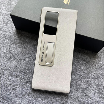 原厂matex2手机壳原装折叠屏典藏版皮革支架保护壳套浅灰色华为matex2