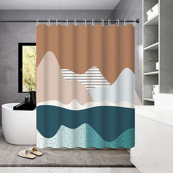 恒愎简约浴室浴帘布卫生间洗澡帘子挂帘加厚厨房遮挡帘免打孔 1 单帘