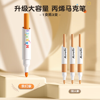 名遇丙烯马克笔24色小学生水彩笔儿童芝士包美术专用绘画笔diy丙烯颜料套装儿童生日礼物水彩笔画画笔