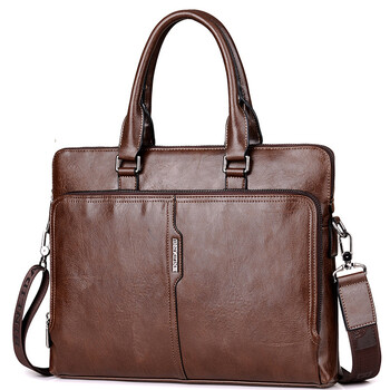 【京东优选】新品袋鼠男包公文包横款男士包包商务手提包单肩斜跨包