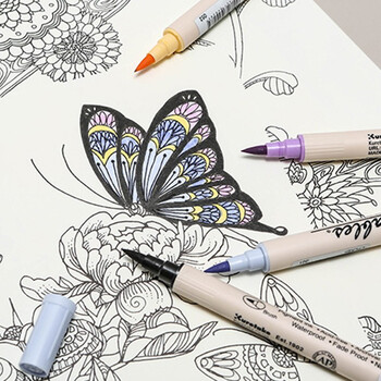 吴竹（KURETAKE）7700同色深浅双色双头刷头笔软头笔水彩笔手账笔Brush单支MS-7700-052水彩笔