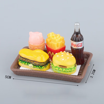 繁鹿微缩食玩娃娃迷你汉堡薯条全家桶饮料模型儿童玩具场景仿真冰淇淋