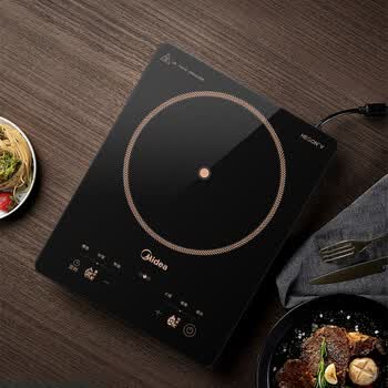 美的（Midea）电磁炉2200W350mm大面板9档火力调节特色文武火汉森高强面板MC-22XA12【ZMD安心系列】