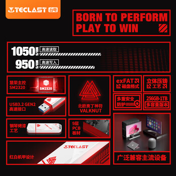 台电（TECLAST）512GB USB3.2固态U盘 读速1050MB/s 高速办公大容量车载u盘 电脑移动硬盘系统优盘