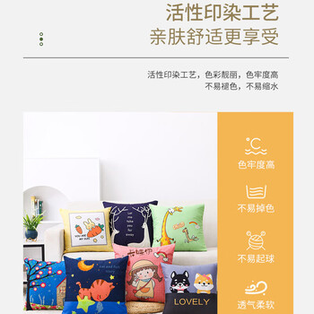 艾薇沙发抱枕睡觉靠垫床头靠枕汽车方形靠背垫含抱枕芯40*40好伙伴