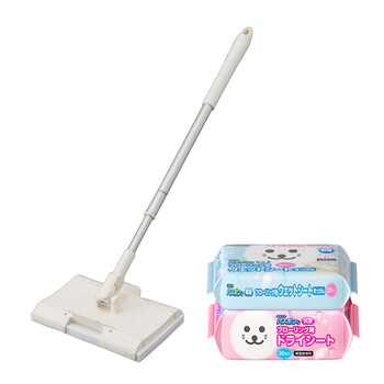 CONDOR日本洗脸巾拖把配30片静电除尘纸迷你拖把家用免手洗夹布平板拖把 CONDOR日本洗脸巾拖把配30片静电除尘纸迷你拖把家用免手洗夹布平板拖把