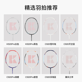 薰风（KUMPOO）羽毛球拍全碳素轻盈易控耐打攻守兼备熏风对拍C920雪玲珑+天空蓝