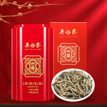 吴裕泰茉莉花茶 茉莉贡毫 浓香型100g 秘制九窨初展一芽一叶 吴裕泰茉莉花茶 茉莉贡毫 浓香型100g 秘制九窨初展一芽一叶