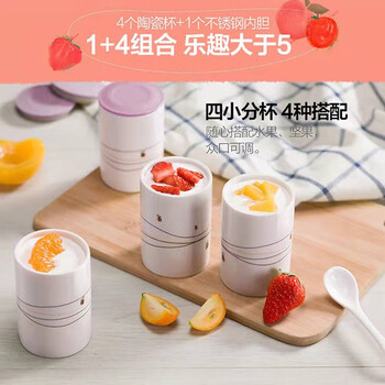 小熊（Bear）酸奶机 家用全自动米酒纳豆机不锈钢内胆酸奶发酵 家用陶瓷4分杯SNJ-B10U3