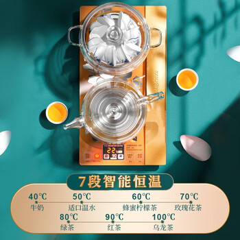 金灶（KAMJOVE）家用全自动底部上水电热水壶 茶台烧水壶一体玻璃热水壶 【0.8L+0.8L】容量H9