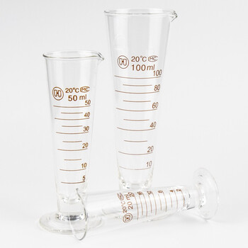 海斯迪克 HKCL-187 玻璃三角量杯 带刻度加厚计量杯 高透明实验室锥形玻璃器具量筒 100ml