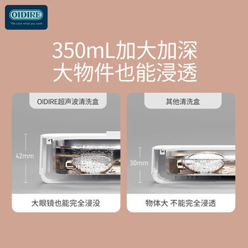 OIDIRE 德国品质 超声波清洗机 眼镜清洗机全自动便携家用表带清洗机 ODI-CS02 白色 升级款