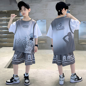 迪士尼disney男童夏装套装儿童装2024新款中大童夏季男孩运动篮球服夏