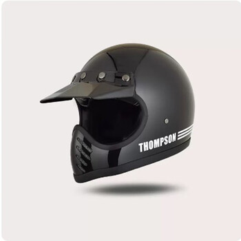汤普森汤普森巡航幽灵骑士复古头盔玻璃钢头盔moto3四季通用头盔亮