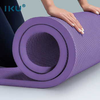 IKU瑜伽垫专业防滑加长加宽加厚隔音多功能运动健身垫子80*20紫罗兰