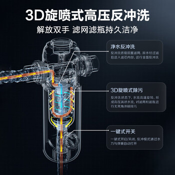 史密斯(A.O.SMITH)佳尼特前置过滤器家用净水器全屋净水小海星CPF-T6 实测8T大流量 双核过滤 3D旋喷式高压反冲洗 史密斯(A.O.SMITH)佳尼特前置过滤器家用净水器全屋净水小海星CPF-T6 实测8T大流量 双核过滤 3D旋喷式高压反冲洗