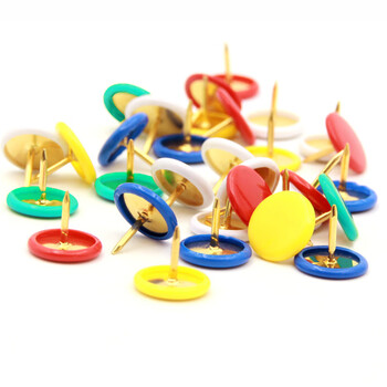 优必利 彩色图钉包塑平头钉圆头钉创意按钉软木板照片墙装饰大头钉100枚/盒 4358