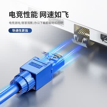 山泽 超六类非屏蔽免打水晶头 工程级8P8C免压RJ45电脑网线接头 免工具万兆网络连接器 2个 MDSJ66