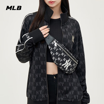 MLB包包男女老花斜挎包胸包运动腰包腋下包旅行包3AHSM014N-50BKS-F