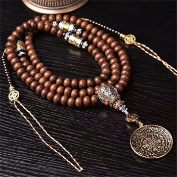 光语 天铁九宫八卦牌 搭配8*10mm六道降龙木佛珠链