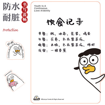优学库 冰箱留言板 可爱卡通软胶贴磁贴立体装饰贴留言板礼物 竖款鸭鸭日记 25*35cm 赠配件端午节礼物