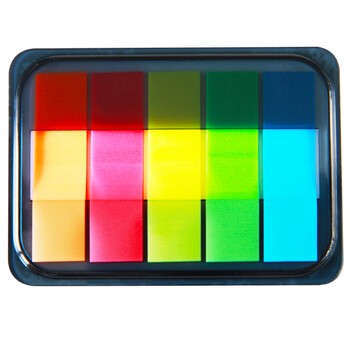 得力（deli）100张5色荧光膜指示标签贴 44*12mm10包装 9060 