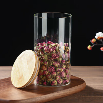 拜杰玻璃茶叶罐密封罐咖啡罐干货储物罐防潮罐干果零食瓶 800ml