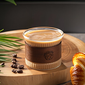 CLITON咖啡杯日式竖纹防烫玻璃杯子茶杯家用高颜值拿铁浓缩杯玻璃水杯