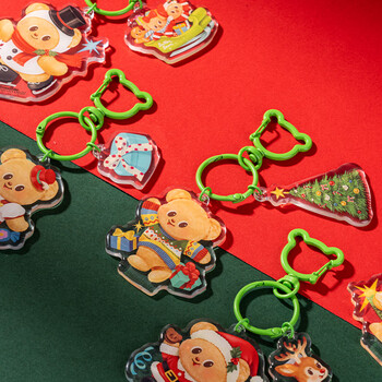 得力(deli)黄油小熊儿童学生钥匙扣可爱网红挂件包挂件 1个装圣诞糖果小熊